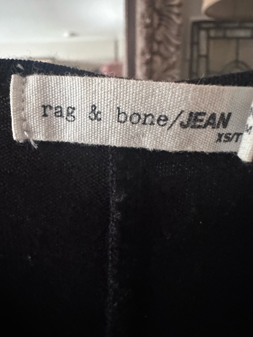 rag & bone/JEAN Black Top with Fabric Label